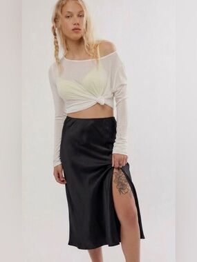 Free People Sweet Talker Half-Slip in Black